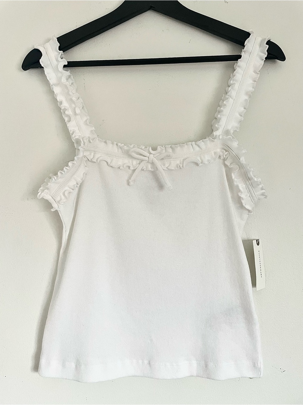 Anthropologie Maeve Dorrie Ruffled Cami in White M NWT Minimalist Capsule - Picture 3 of 11
